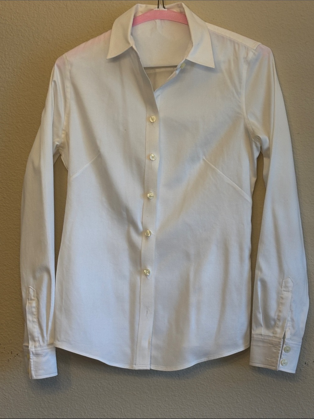 Banana Republic White Tailored Button-Front Blouse